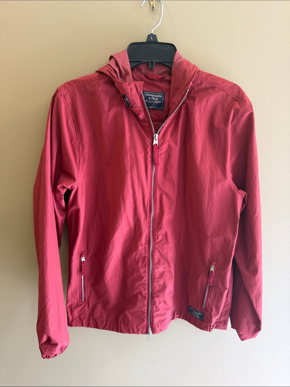 Abercrombie & Fitch Brick Red Hooded Zip Jacket Y2K